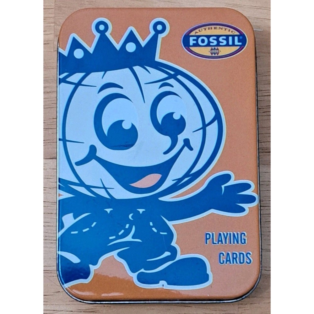 Vintage 2001 Authentic Fossil Designer Brand Playing Cards New in Tin Box Y2K